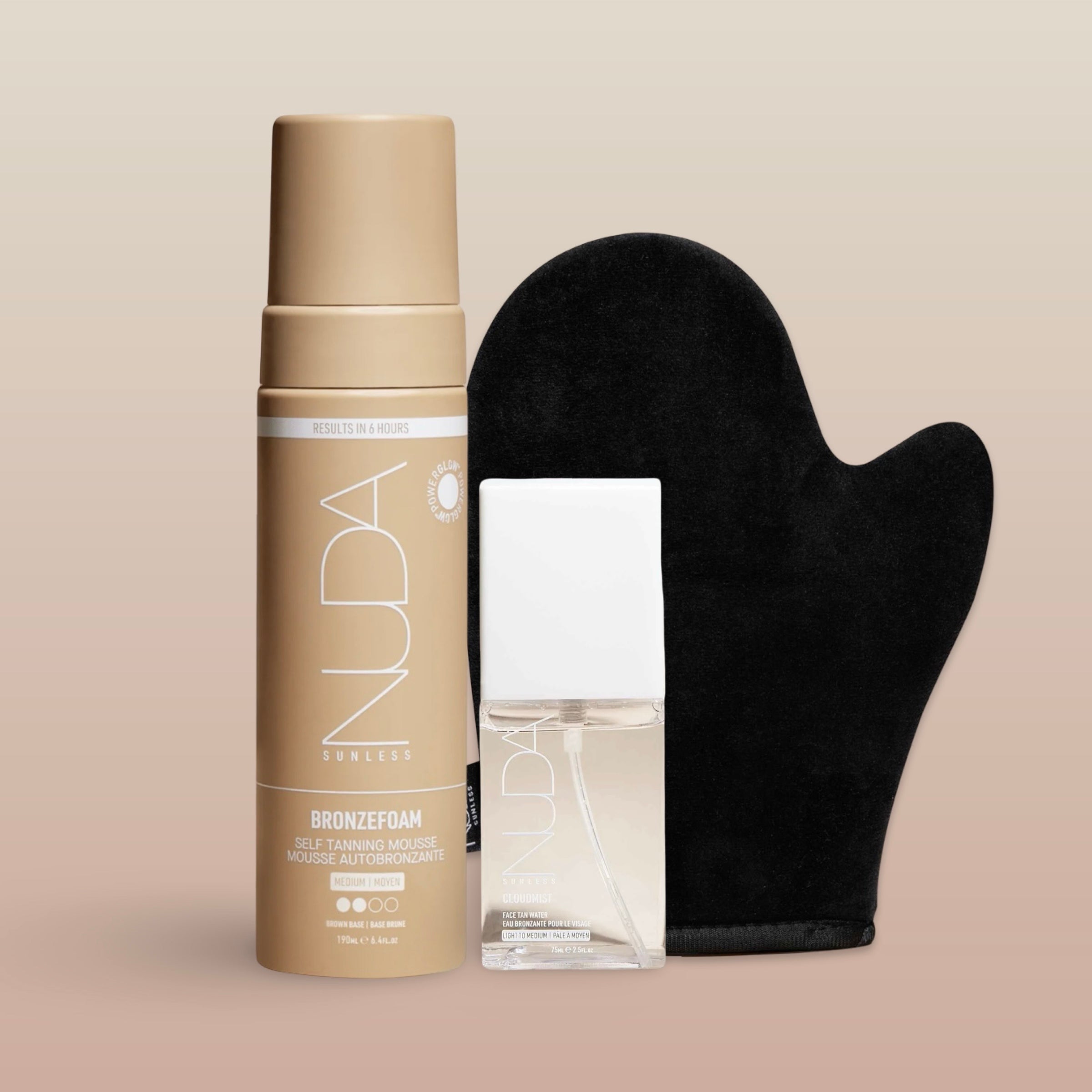 BronzeFoam Medium / CloudMist Light-Med / Mitt Kit